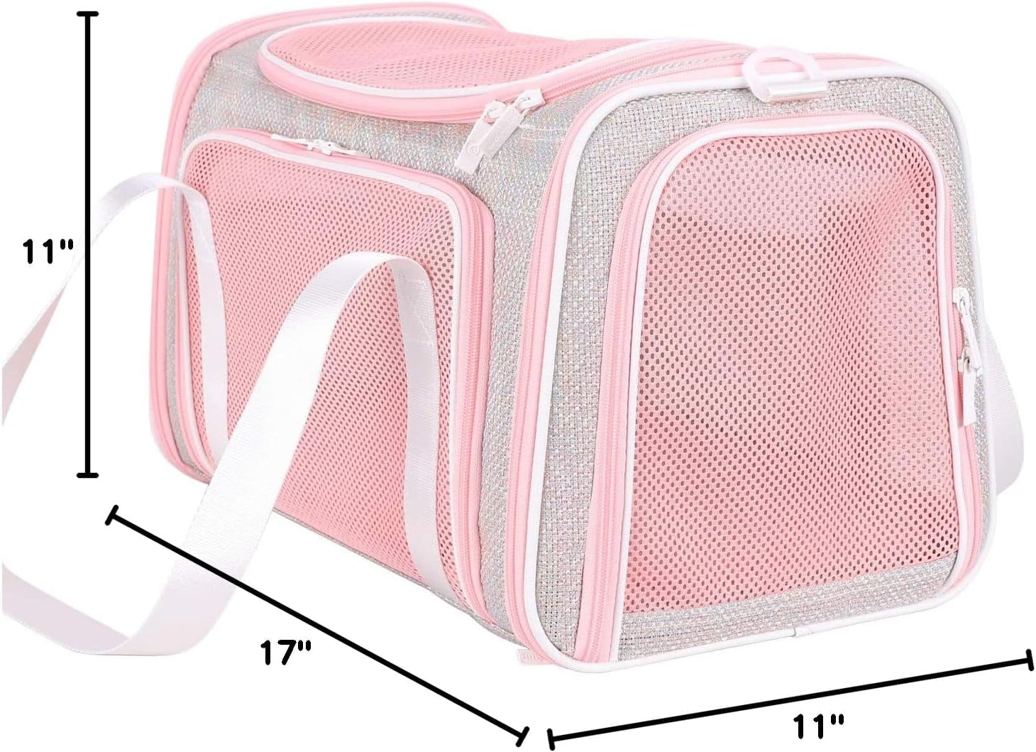 Soft Cute Travel Pet Carrier Bag for Medium Cats, Kitty and Puppy, Fantasy Pink, M - Image 6