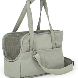 "Casual Crossbody Pet Carrier, Hands-Free Shoulder Bag for Small Dogs & Cats, Open-Top Design with Mesh Window & Large Front Pocket, Soft-Sided Pet Tote"