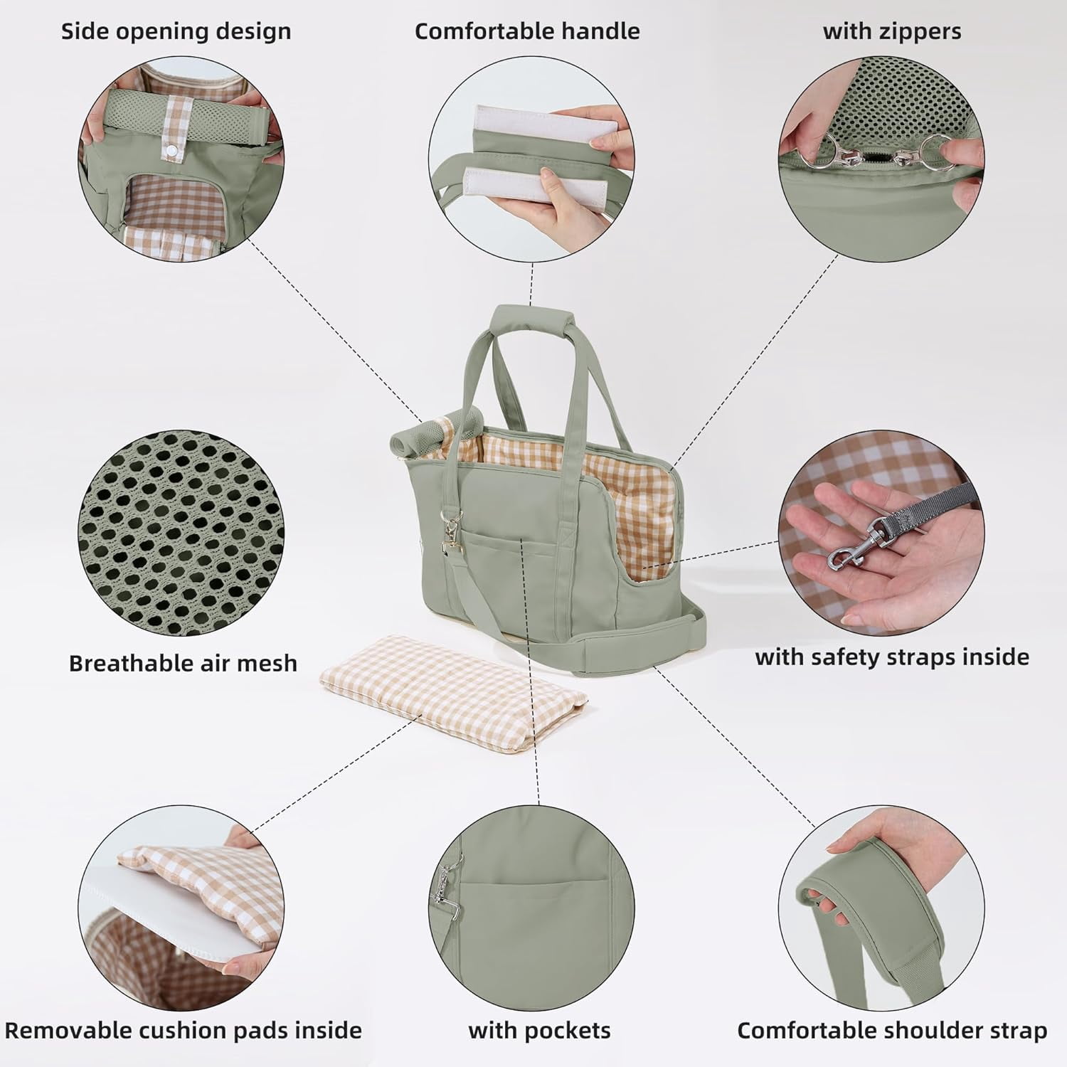 "Casual Crossbody Pet Carrier, Hands-Free Shoulder Bag for Small Dogs & Cats, Open-Top Design with Mesh Window & Large Front Pocket, Soft-Sided Pet Tote" - Image 2