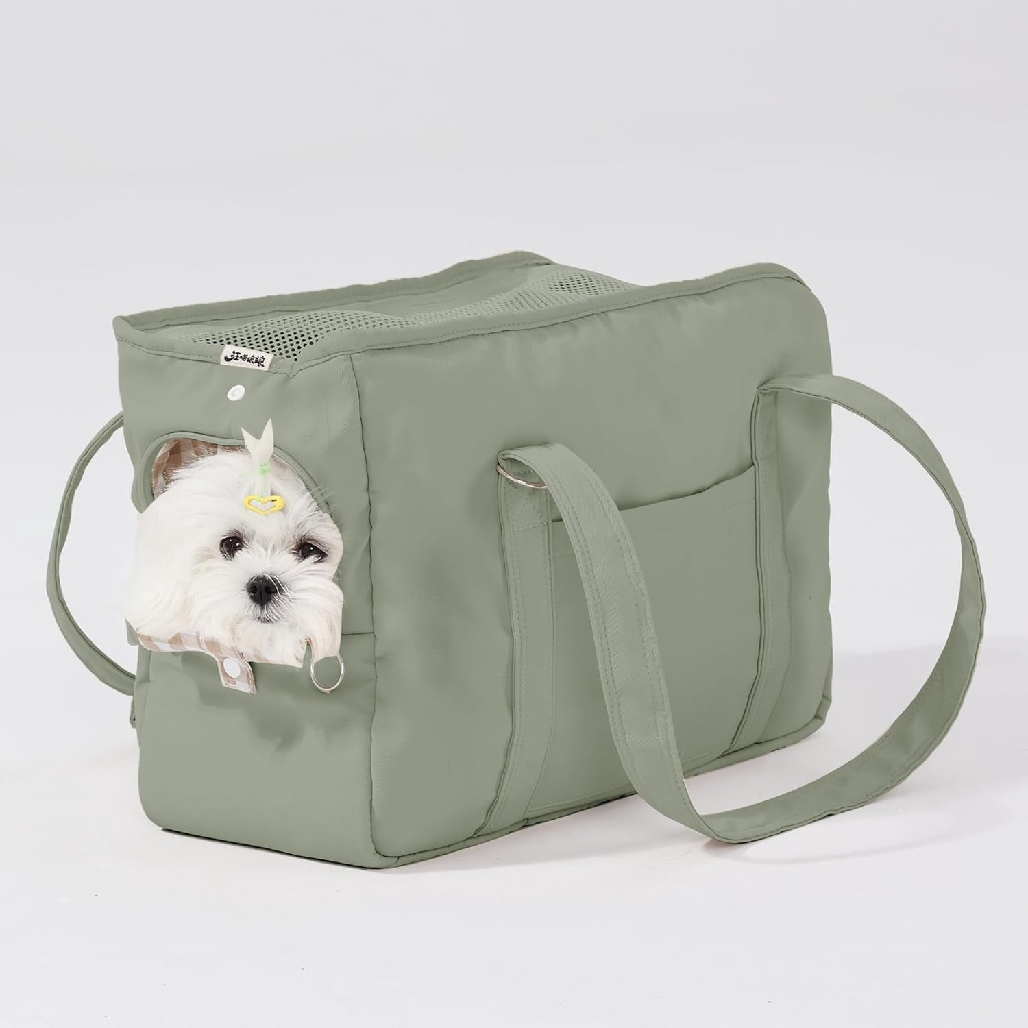 "Casual Crossbody Pet Carrier, Hands-Free Shoulder Bag for Small Dogs & Cats, Open-Top Design with Mesh Window & Large Front Pocket, Soft-Sided Pet Tote" - Image 4