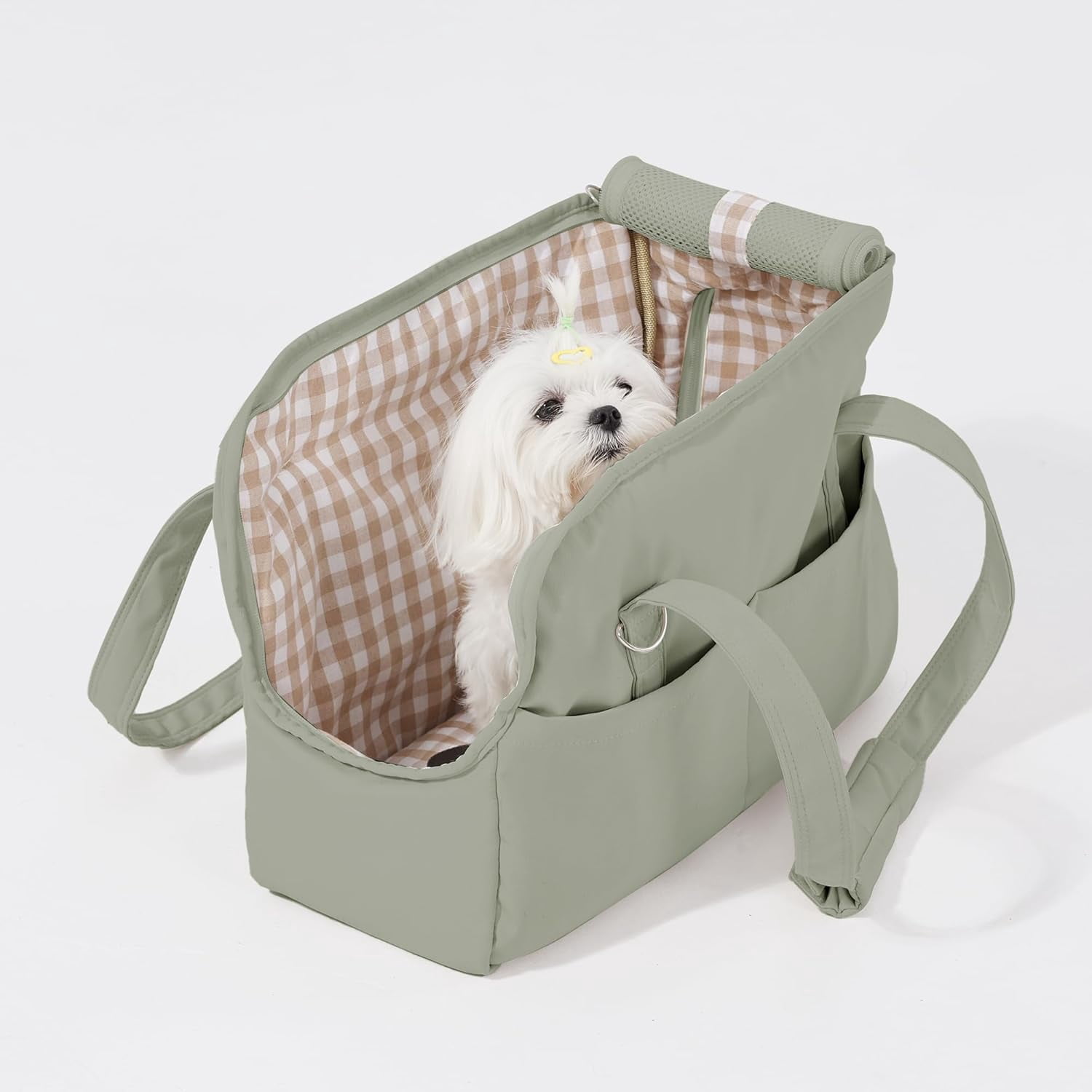 "Casual Crossbody Pet Carrier, Hands-Free Shoulder Bag for Small Dogs & Cats, Open-Top Design with Mesh Window & Large Front Pocket, Soft-Sided Pet Tote" - Image 5