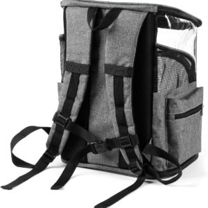 Cat Carrier Backpack for Small Medium Cats Dogs Backpack Puppies up to 26 Lbs, Excellent Visibility and Airflow, Lightweight and Portable Travel Pet Carrier Bag Foldable Design