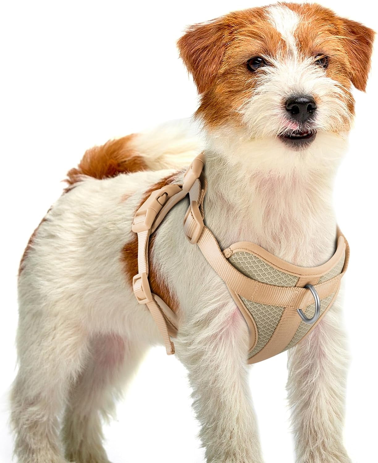 Mesh Breathable Dog Harness: No Pull Harness with 3 Fast-Release Buckles Adjustable for Walking & Training for Small Medium Large Dogs (Sand Color, XS: Neck=10"-14"/Chest=11"-19") - Image 5