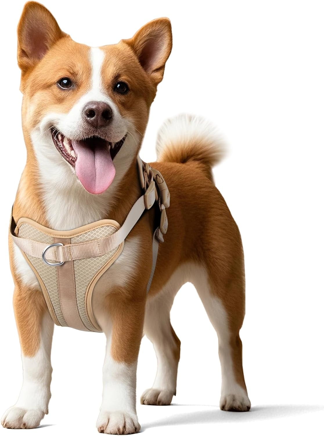Mesh Breathable Dog Harness: No Pull Harness with 3 Fast-Release Buckles Adjustable for Walking & Training for Small Medium Large Dogs (Sand Color, XS: Neck=10"-14"/Chest=11"-19") - Image 6