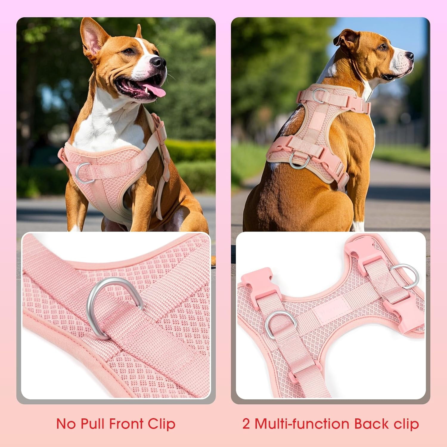 Mesh Breathable Dog Harness: No Pull Harness with 3 Fast-Release Buckles Adjustable for Walking & Training for Small Medium Large Dogs (Sand Color, XS: Neck=10"-14"/Chest=11"-19") - Image 17