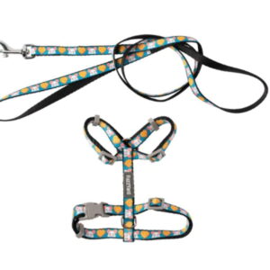 FuzzYard Walking Set Cheesy Hearts Cat Lead  Harness