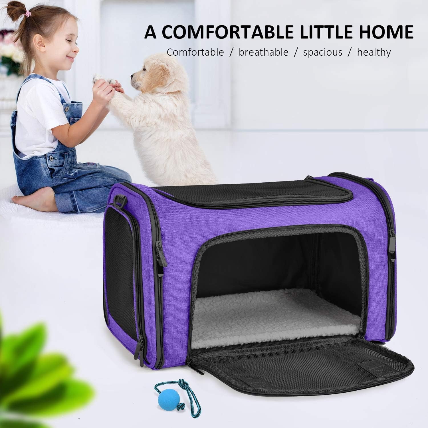 Cat, Dog Carrier for Small Medium Cats Puppies up to 15 Lbs, TSA Airline Approved Carrier Soft Sided, Collapsible Travel Puppy Carrier - Image 7