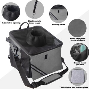 Pet Carrier Bicycle Basket Bag Pet Carrier/Booster Backpack for Dogs and Cats with Big Side Pockets,Comfy & Padded Shoulder Strap,Travel with Your Pet Safet