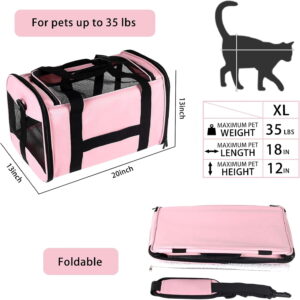 Carrier Large Dog Cat Carriers Puppies up to 30Lbs, Big Dog Carrier Soft Sided, Collapsible Travel Puppy Carrier