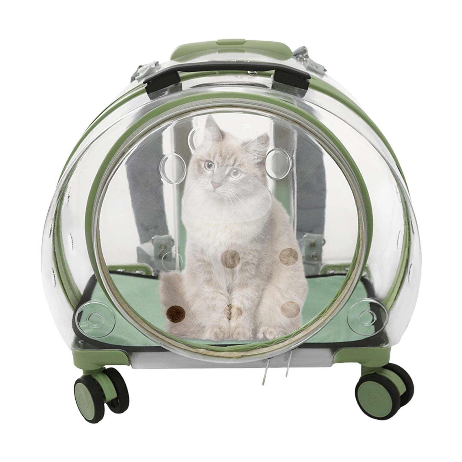9kg/19.84lbs Portable Cat Carrier Fully Breathable Hard Pet Bag with Rolling Wheels for Dogs, Cats, & Bunnies - Image 4