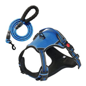 Dog Harness for Large Dogs No Pull, Adjustable Pet Vest Harness with Leash - Reflective, Front & Back Clip, Comfortable & Secure Walking