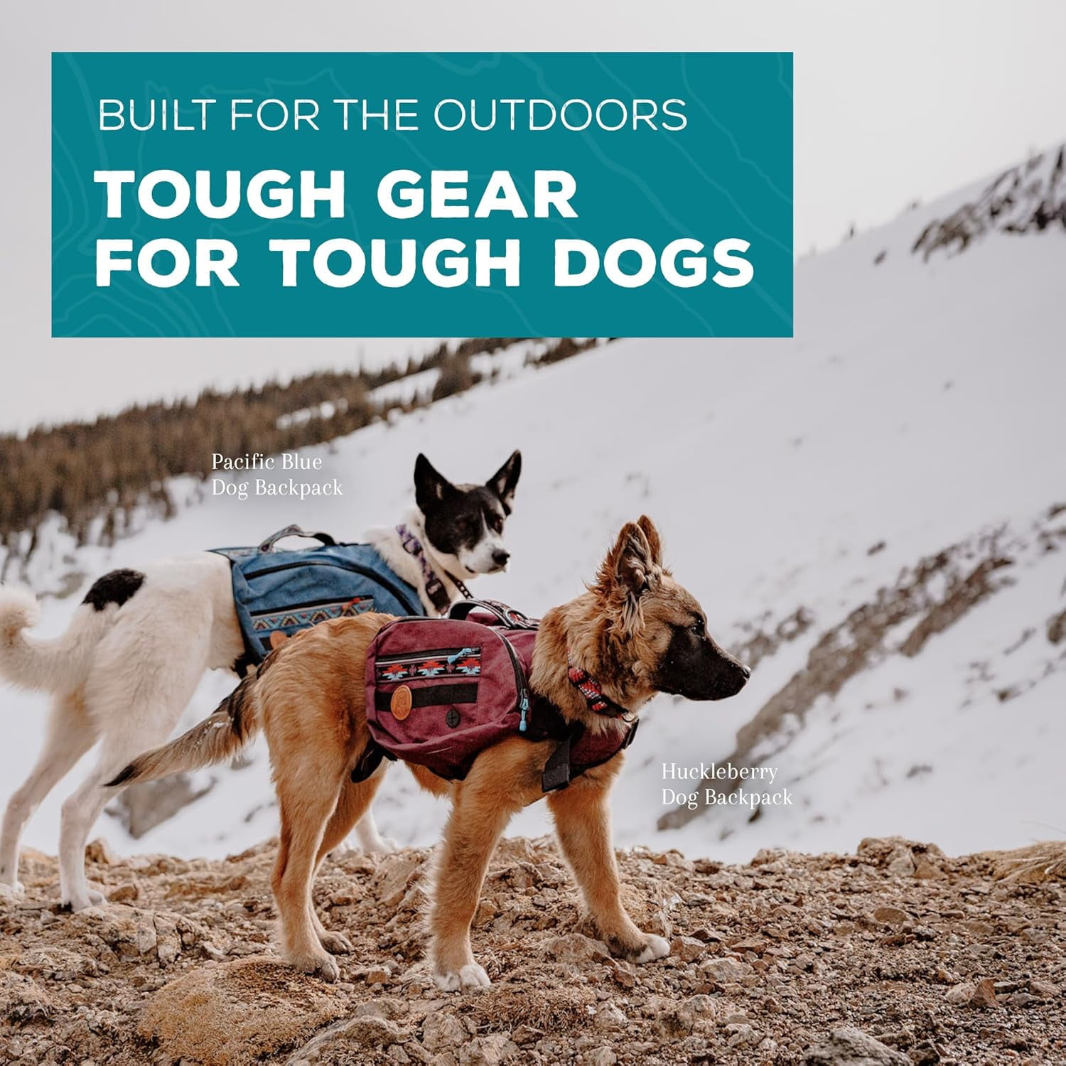 Dog Backpack with Built in Harness and Back-Mounted D-Ring Leash Attachment, Handle, Two Saddlebags with 4 Total Pockets, Built in Poop Bag Dispenser (Huckleberry, Large) - Image 4