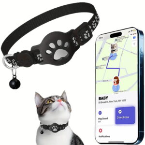 Cat Tracker Collar, Waterproof GPS Pet Locator with No Monthly Fee, Adjustable for Small and Large Cats
