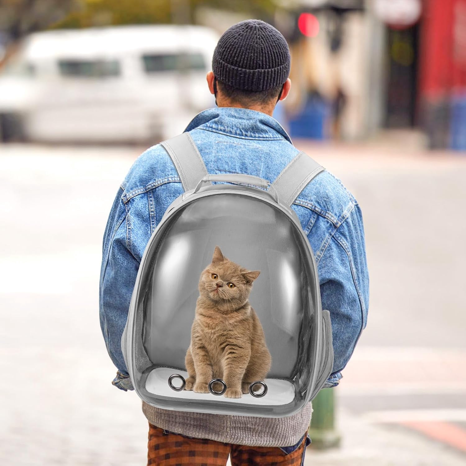 Cat Carrier Backpack, Airline-Approved Pet Travel Bag with Transparent Window for Small Medium Cats and Dogs - Image 5