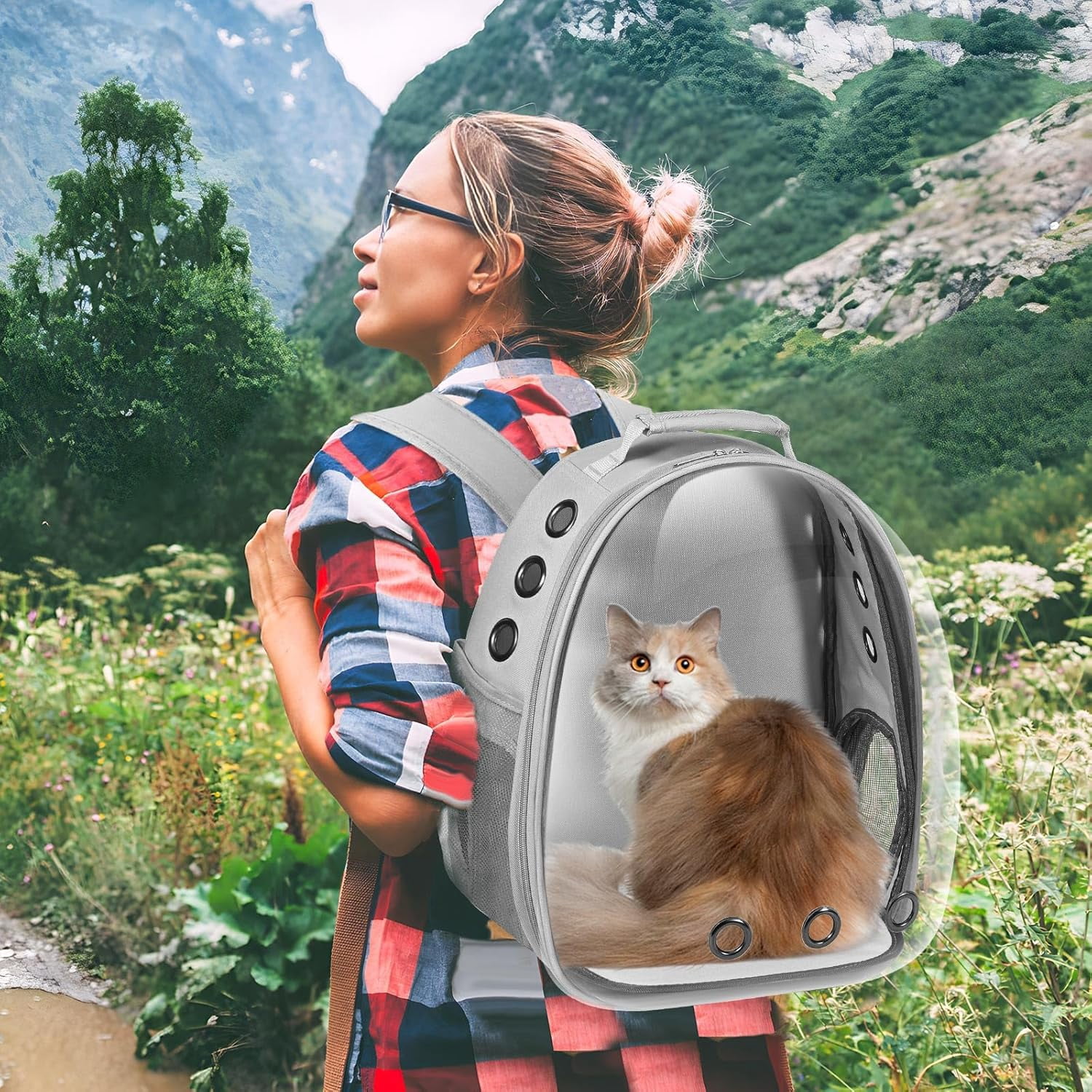 Cat Carrier Backpack, Airline-Approved Pet Travel Bag with Transparent Window for Small Medium Cats and Dogs - Image 6