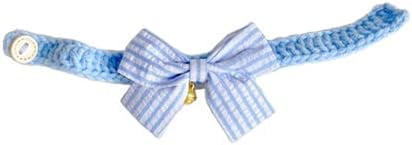 Wool Woven Bowknot Pet Bib Silent Bell Slim Collar Button Adjustment Cute Dress Up,Pink L - Image 4