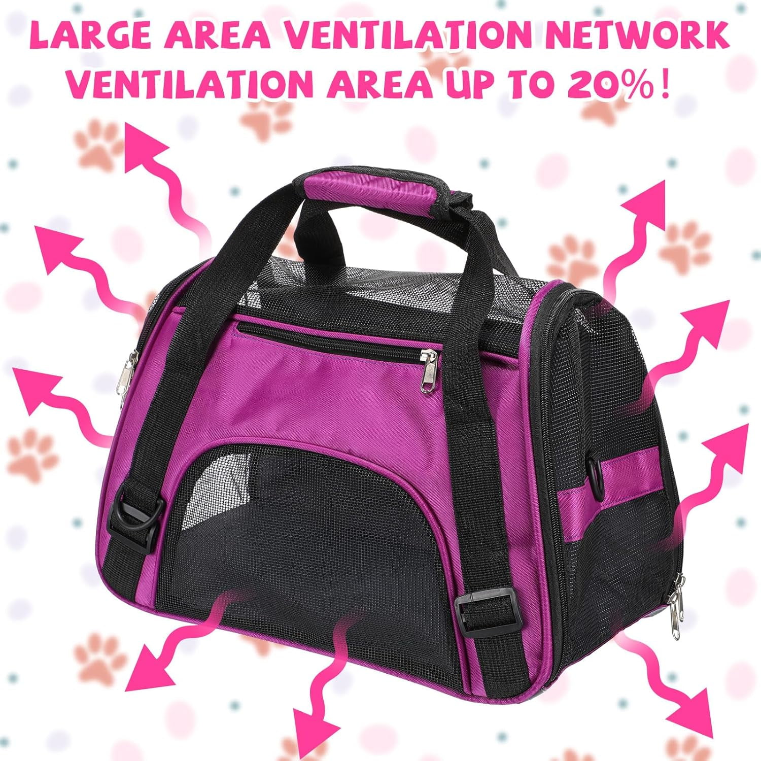 2 Pcs Soft Sided Pet Carrier for Cats & Dogs, Airline Approved Travel Bag for Small Pets - Image 2
