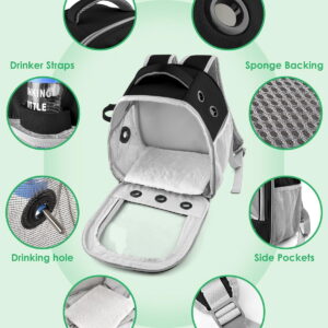 Portable Pet Backpack for Rabbits, Guinea Pigs, Hamsters &  with Ventilation & Water Holder