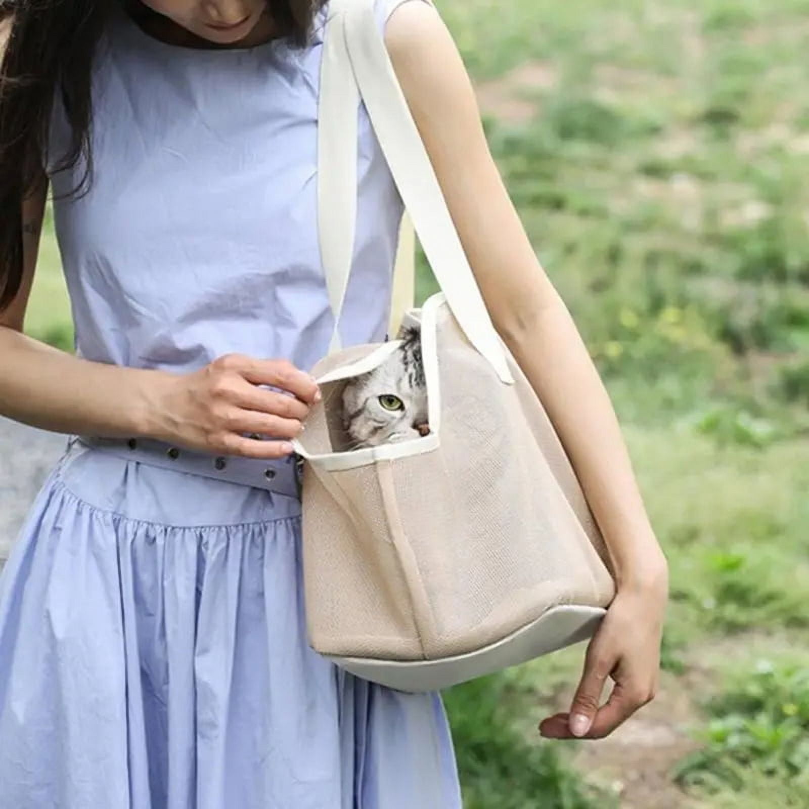 Dog Chest Carrier Portable Pet Purse Sling Foldable Breathable Pet Mesh Sling Small Dog Cat SoftSided Car