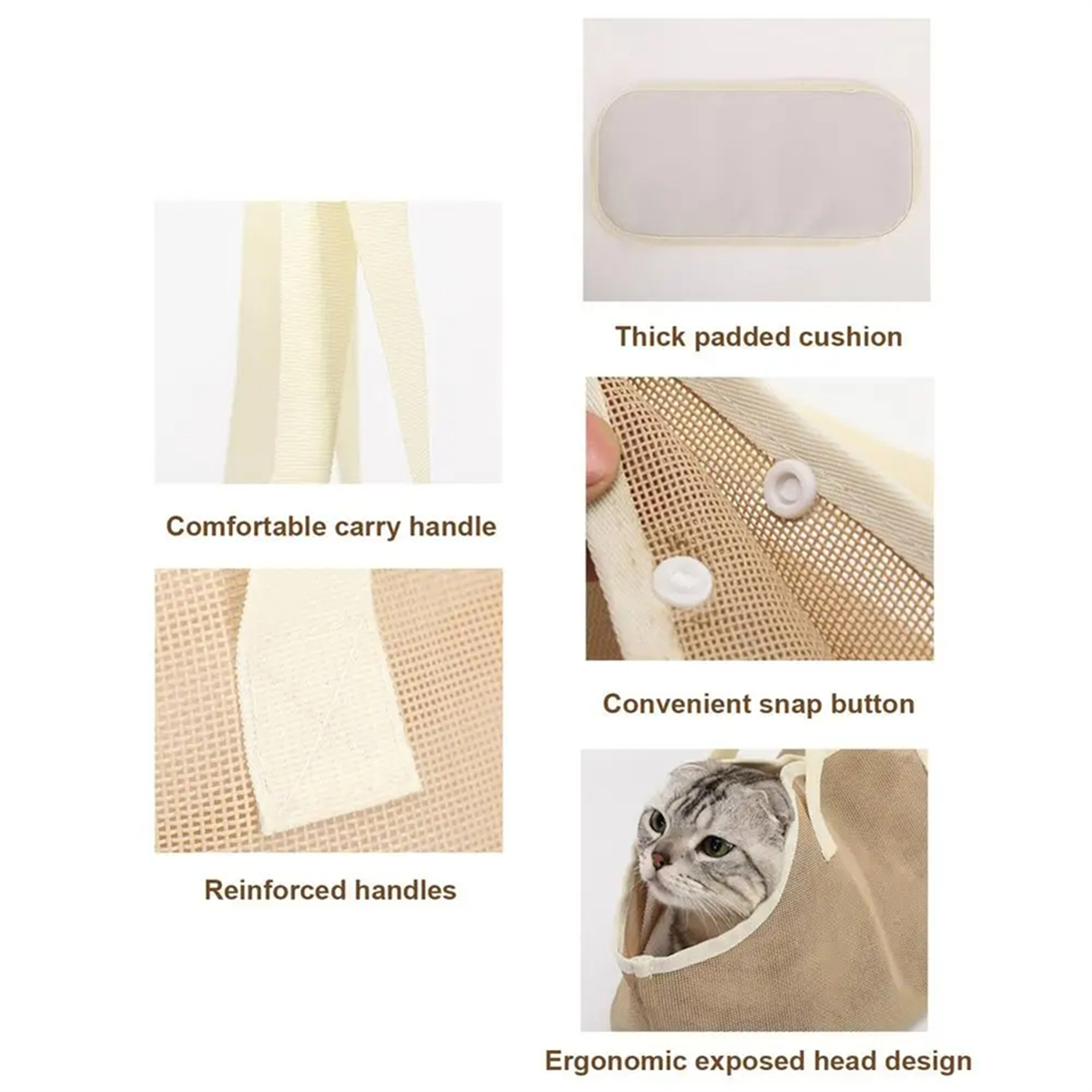 Dog Chest Carrier Portable Pet Purse Sling Foldable Breathable Pet Mesh Sling Small Dog Cat SoftSided Car - Image 4