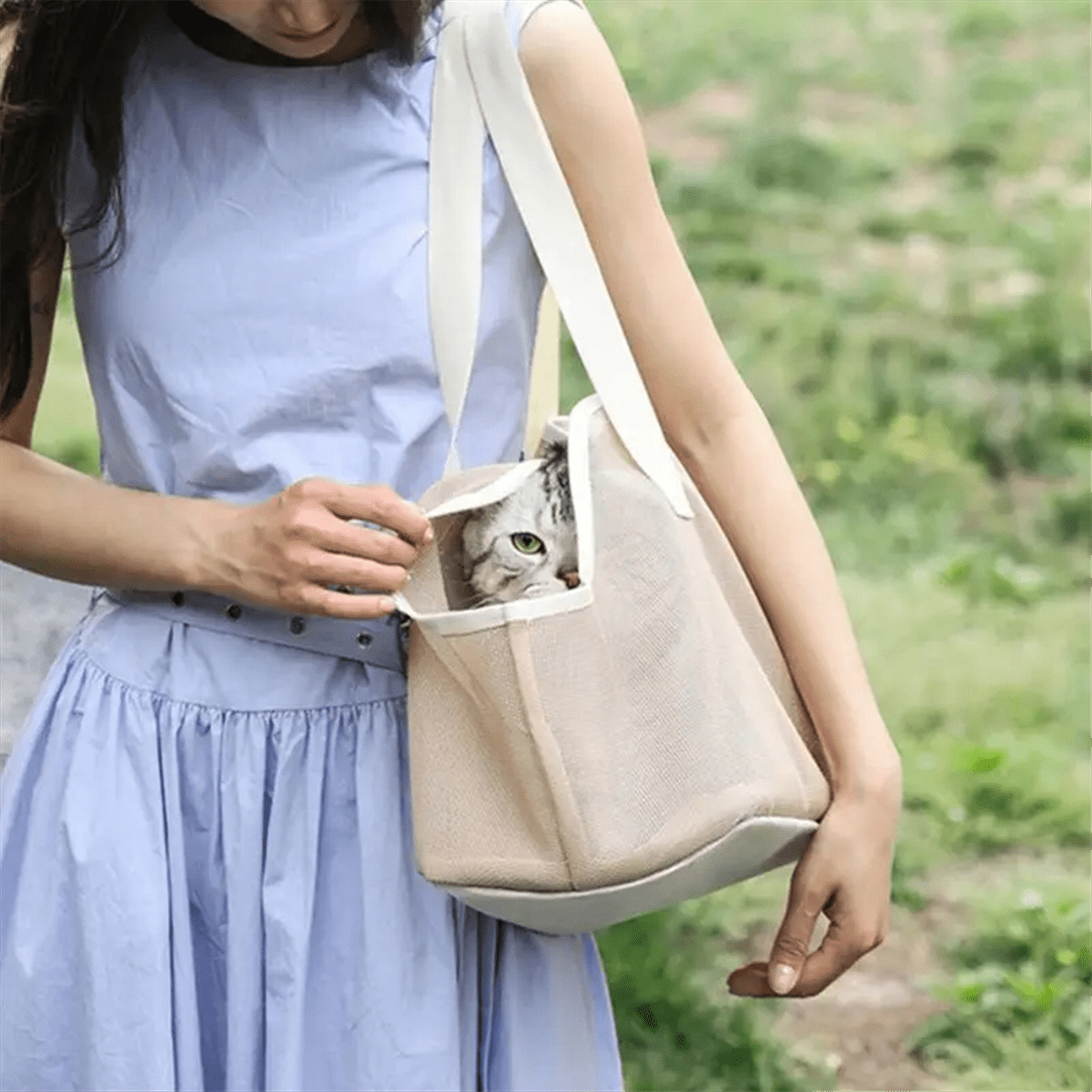 Dog Chest Carrier Portable Pet Purse Sling Foldable Breathable Pet Mesh Sling Small Dog Cat SoftSided Car - Image 6