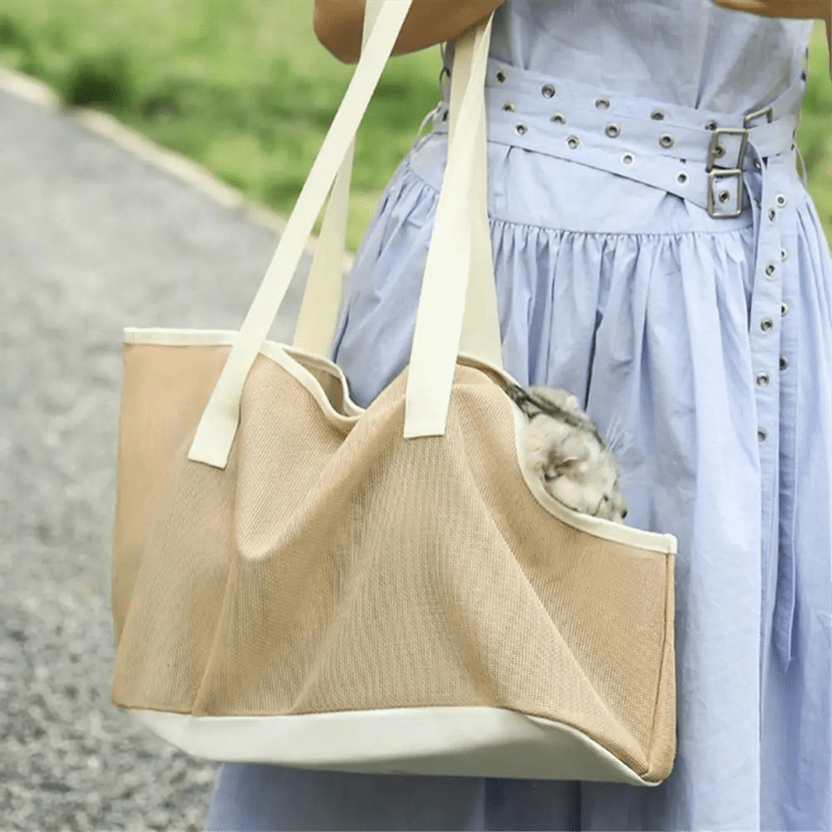 Dog Chest Carrier Portable Pet Purse Sling Foldable Breathable Pet Mesh Sling Small Dog Cat SoftSided Car - Image 8