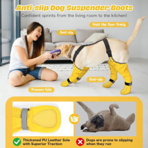 Reflective Dog Suspender Boots Anti-Slip Outdoor  for Large Dogs
