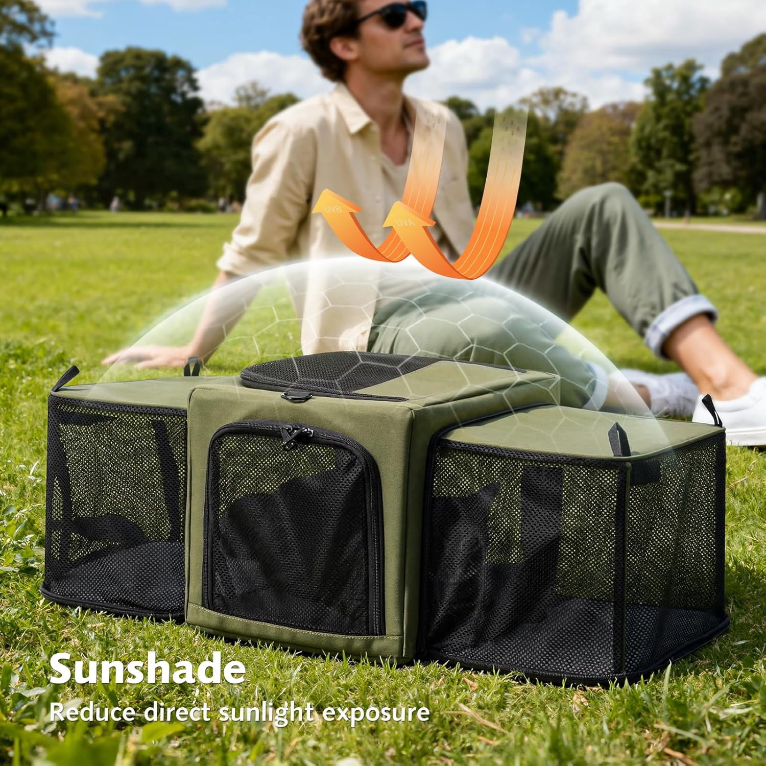 Cat Carrier Expandable, Dog Carrier with Stable Structure, Breathable Pet Carrier Bag Large Space, Cat Carriers Portable Suitable for Comfortable Travel, Dual Expandable Cat Carrier Bag, Green - Image 8