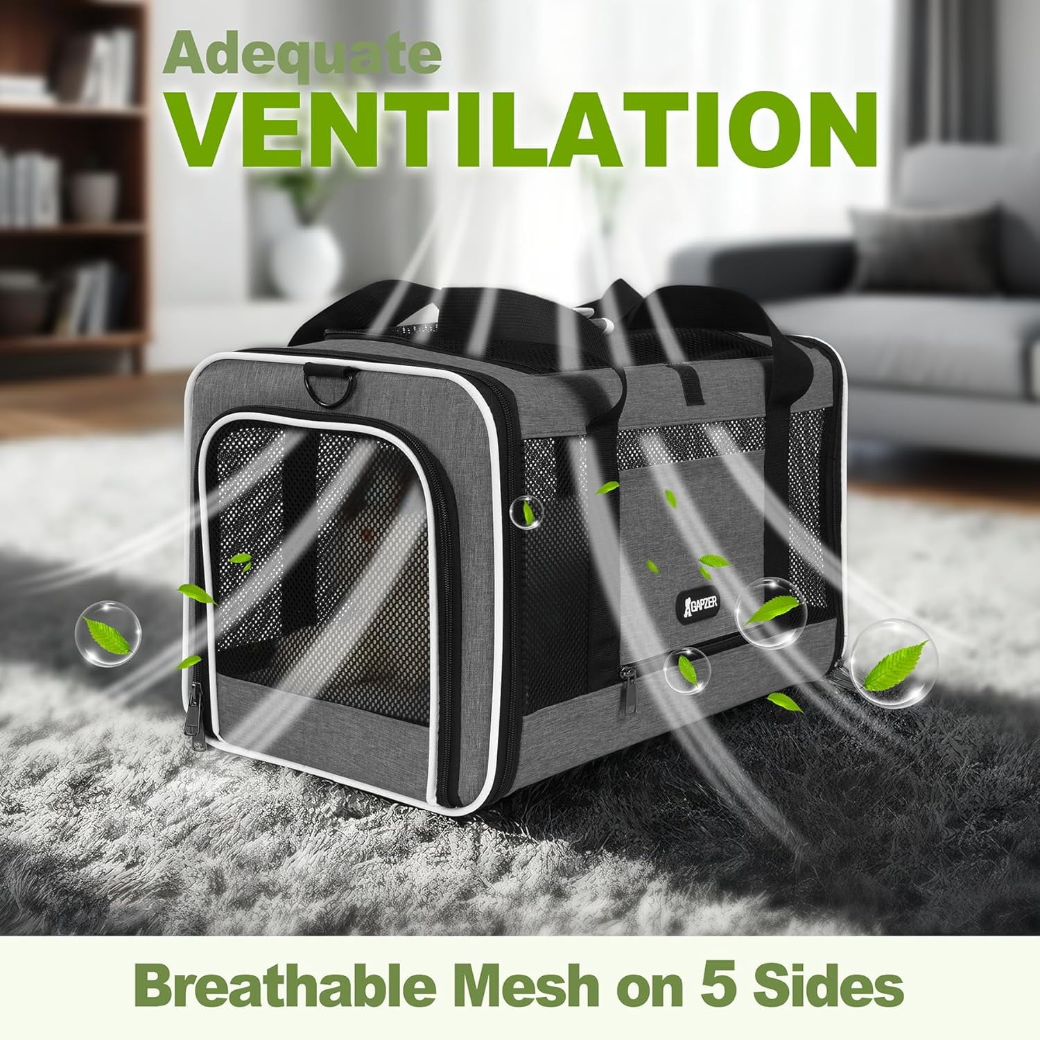 Soft-Sided Pet Carrier 18x11x11 Inch Collapsible Dog Cat Travel Bag for 15 lbs and Under 10 lbs - Image 2