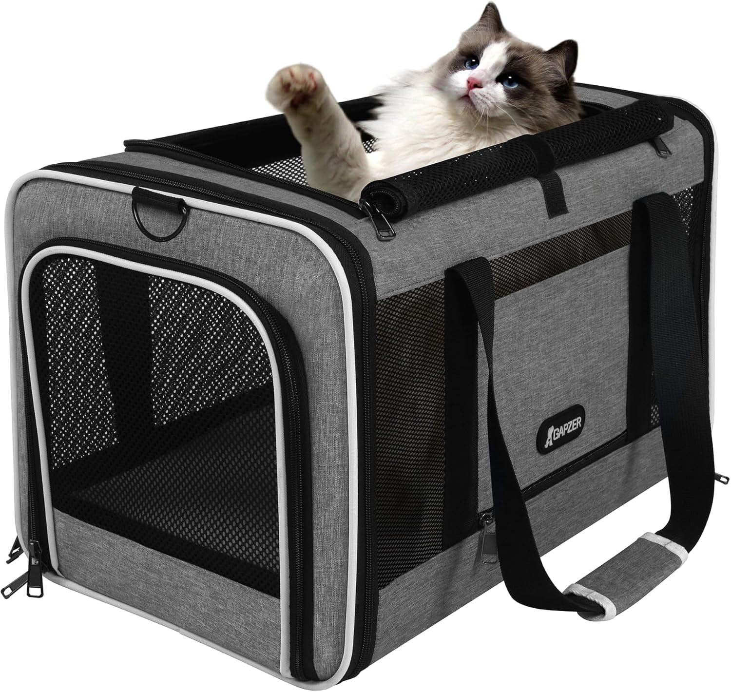 Soft-Sided Pet Carrier 18x11x11 Inch Collapsible Dog Cat Travel Bag for 15 lbs and Under 10 lbs - Image 8
