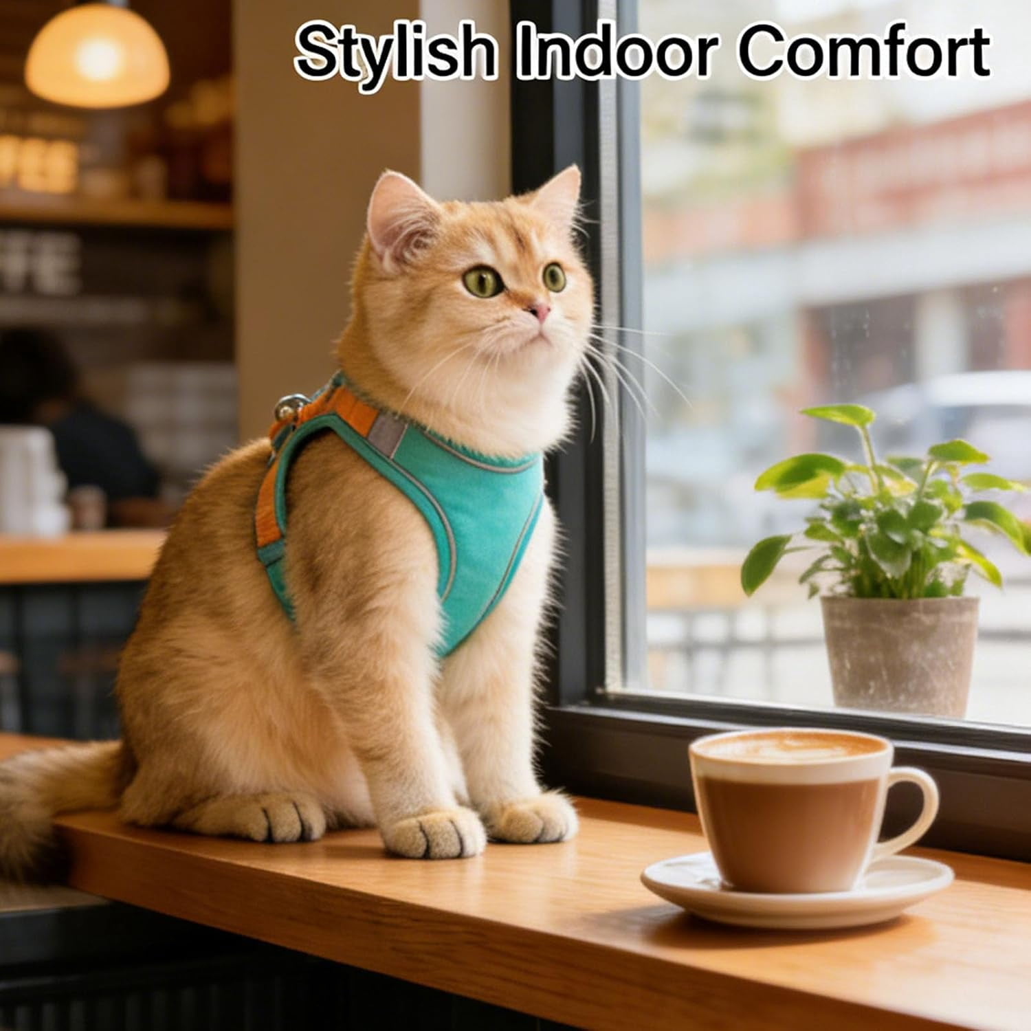 Cat Harness and Leash, Escape-Proof Vest Style Cat Harness and Leash, Breathable Soft Adjustable Escape Proof Cats Leash, Easy to Wear for Outdoor Walking - Image 4