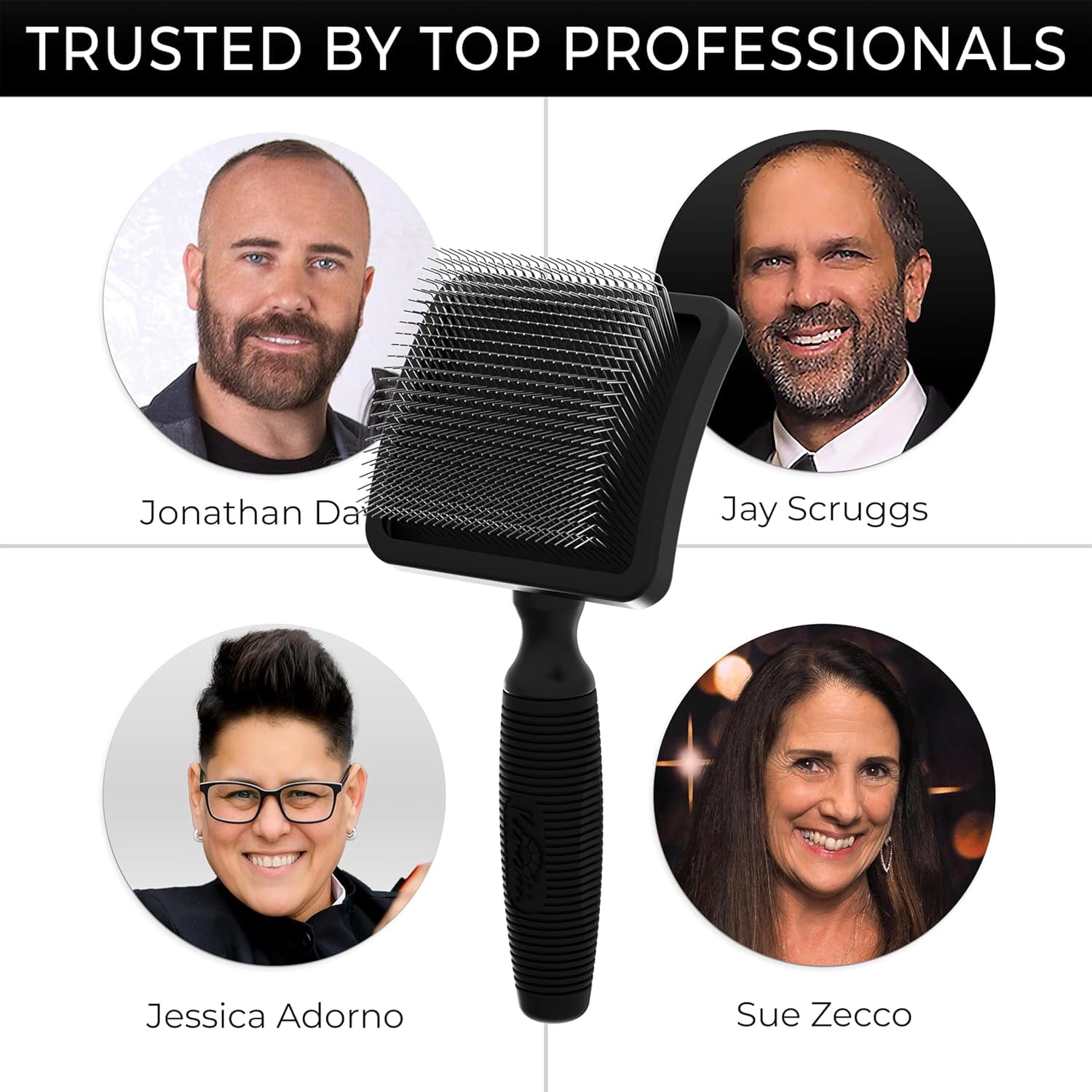 Long Pin Slicker Brush for Dogs (Poodles, Doodles, Goldendoodles, Labradoodles), Professional Grooming Brush for Detangling, Fluffing & Dematting, Non-Slip Comfort Handle (Black) - Image 4