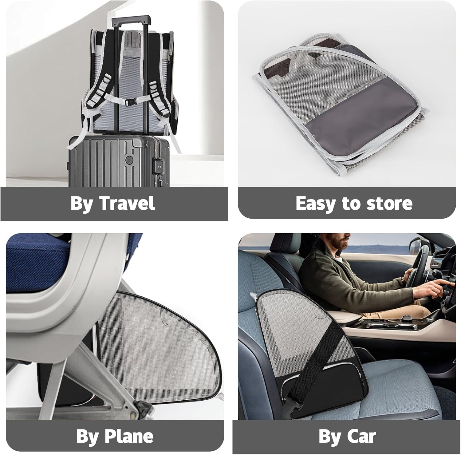 Cat Backpack Carrier,Pet Carrier Airline Approved for Small Dog Cat Puppy Kitten Bunny,Ventilated Mesh Design Animal Backpack for Hiking Camping Travel Bag (Black) - Image 6