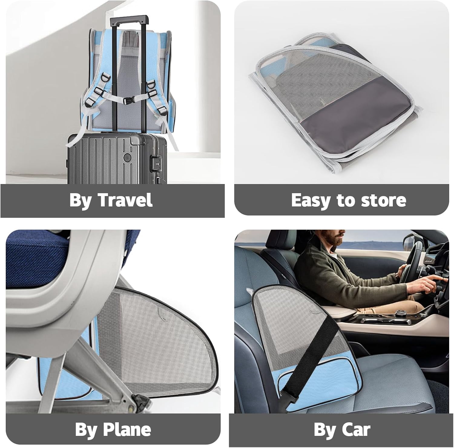 Cat Backpack Carrier,Pet Carrier Airline Approved for Small Dog Cat Puppy Kitten Bunny,Ventilated Mesh Design Animal Backpack for Hiking Camping Travel Bag (Black) - Image 13