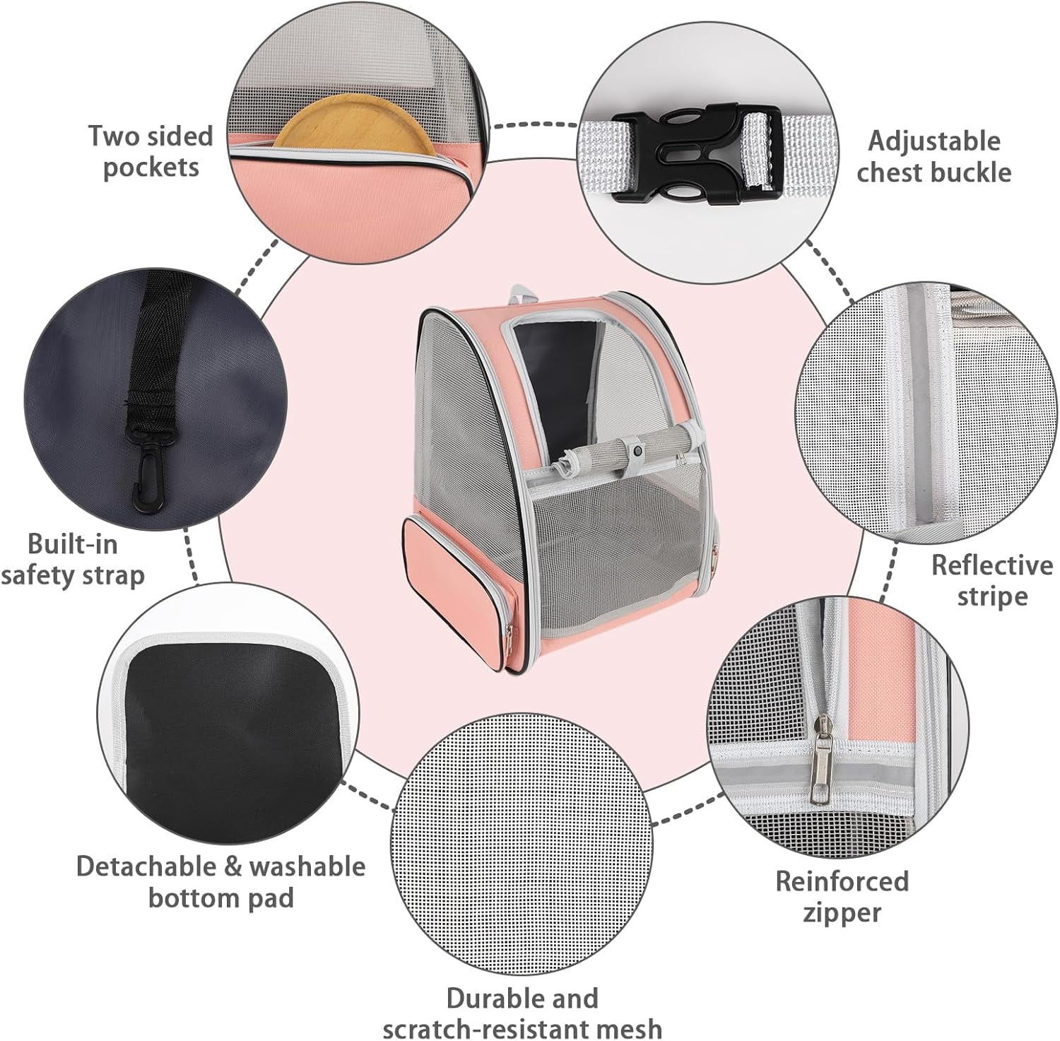 Cat Backpack Carrier,Pet Carrier Airline Approved for Small Dog Cat Puppy Kitten Bunny,Ventilated Mesh Design Animal Backpack for Hiking Camping Travel Bag (Black) - Image 19