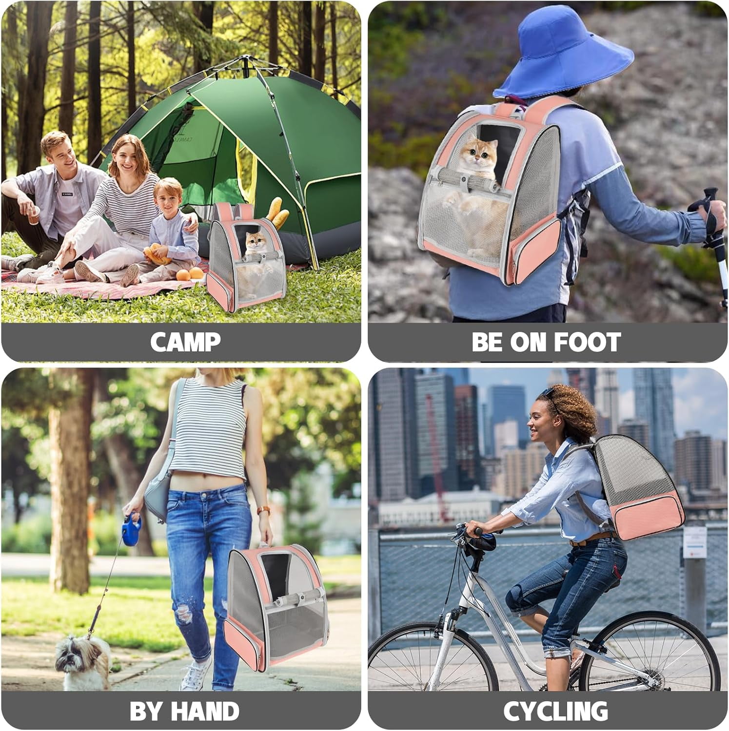 Cat Backpack Carrier,Pet Carrier Airline Approved for Small Dog Cat Puppy Kitten Bunny,Ventilated Mesh Design Animal Backpack for Hiking Camping Travel Bag (Black) - Image 21