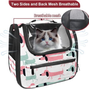 Funny Dachshund Dogs Pet Carrier Airline Approved Pet Carrier Bag Dog Carrier for Small Medium Cats Dogs Puppies Kitten