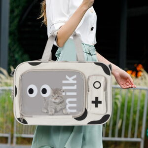 Rectangular Travel Pet Carrier Pet Bag for Cats/Small Dogs Oxford Cloth Pet Backpack Carrier 48*25*32cm for Outdoor Activities, Weekend Hiking, Camping