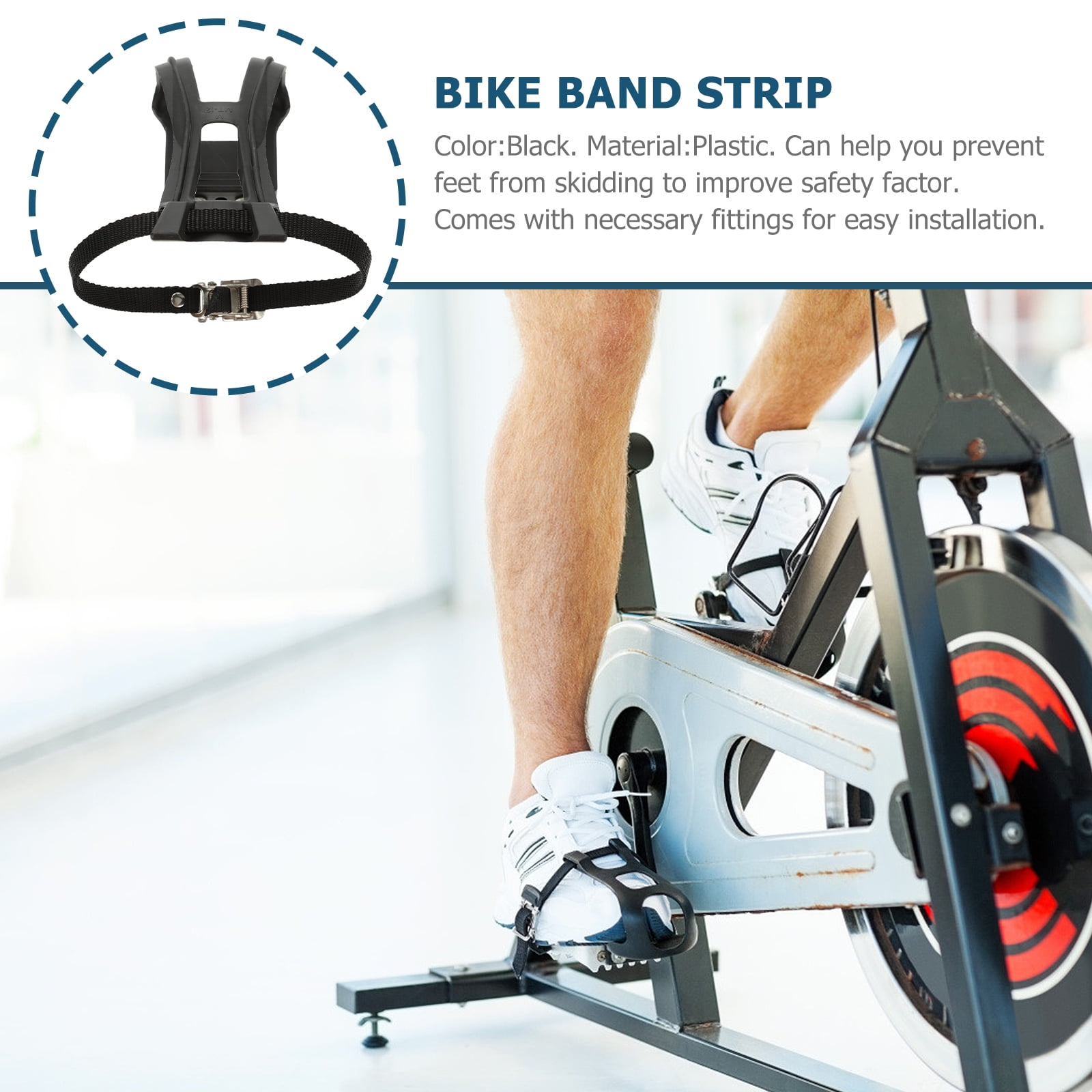 2 Sets Exercise Bike Pedal Straps Dog Muzzle Shoe Harness Fitness - Image 2