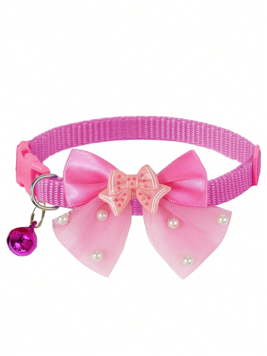 1pc or 3pcs Set Cute Shiny Bow Bell Pet Collar for Cats & Dogs – Stylish Daily Wear, Adjustable & Comfortable - Image 6