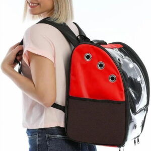 Cat Backpack Carrier Pet Buble for Cat Dog Animal Breathable 11 Holes Foldable Small Medium LargeTransparent Large Space Great for Easy Travel Airline Hiking Outdoor Up to 22 Lbs (Black)