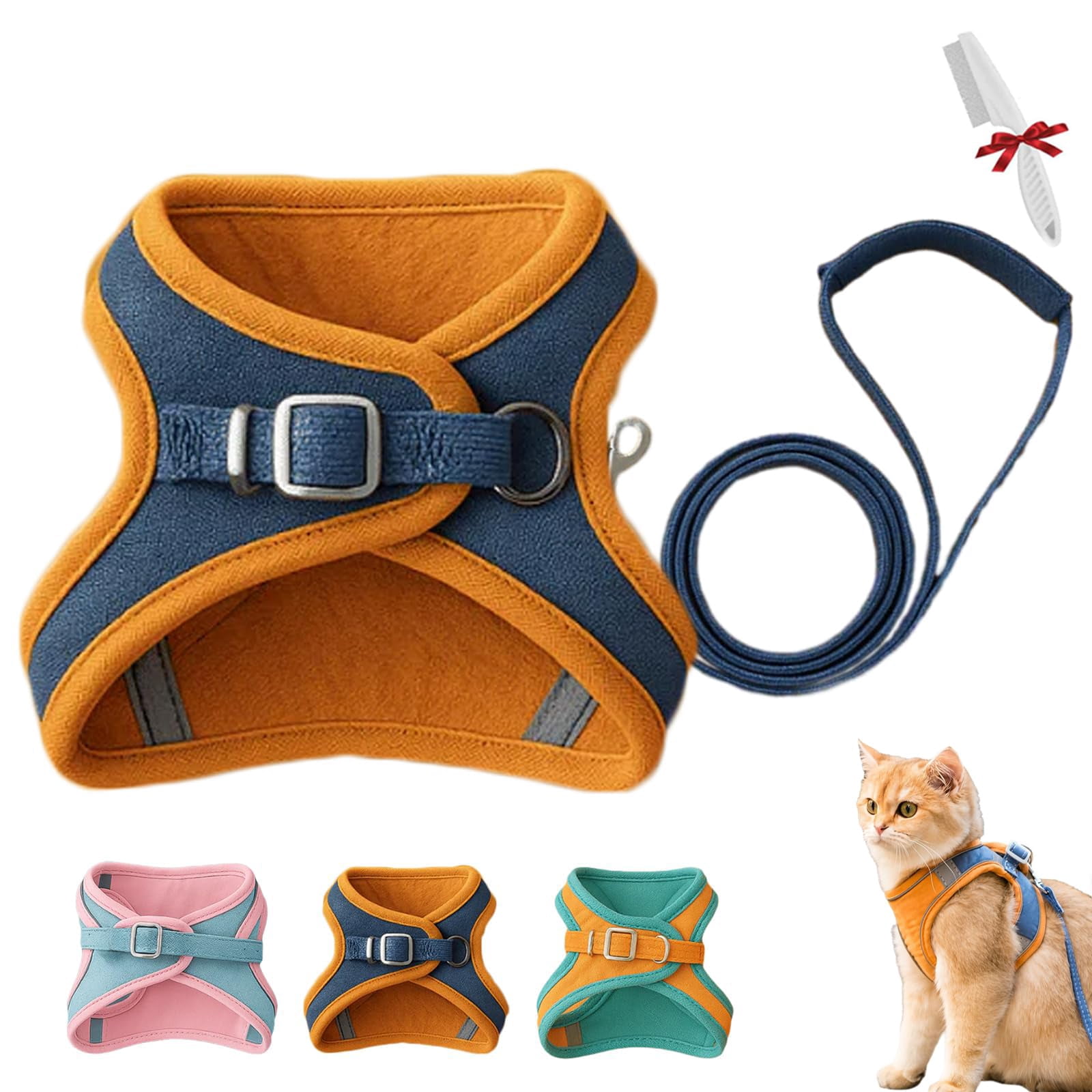 2026 Escape-Proof Cat Harness and Leash Set, Soft Breathable Cozy Mesh Vest Style Adjustable Step-in Cat Harness for Walking, Easy Wear Outdoor Harness for Small Medium Cats - Image 8