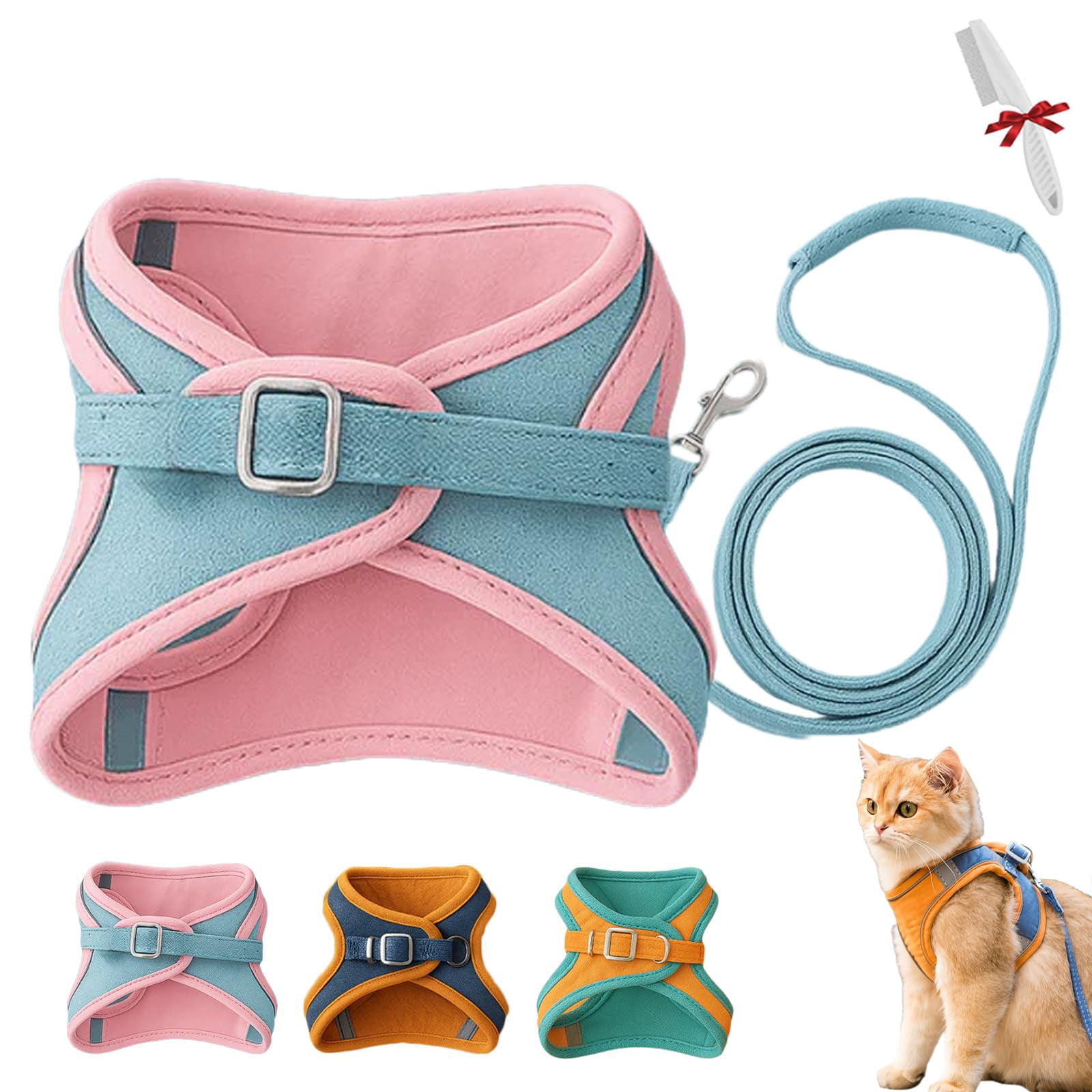 2026 Escape-Proof Cat Harness and Leash Set, Soft Breathable Cozy Mesh Vest Style Adjustable Step-in Cat Harness for Walking, Easy Wear Outdoor Harness for Small Medium Cats - Image 9