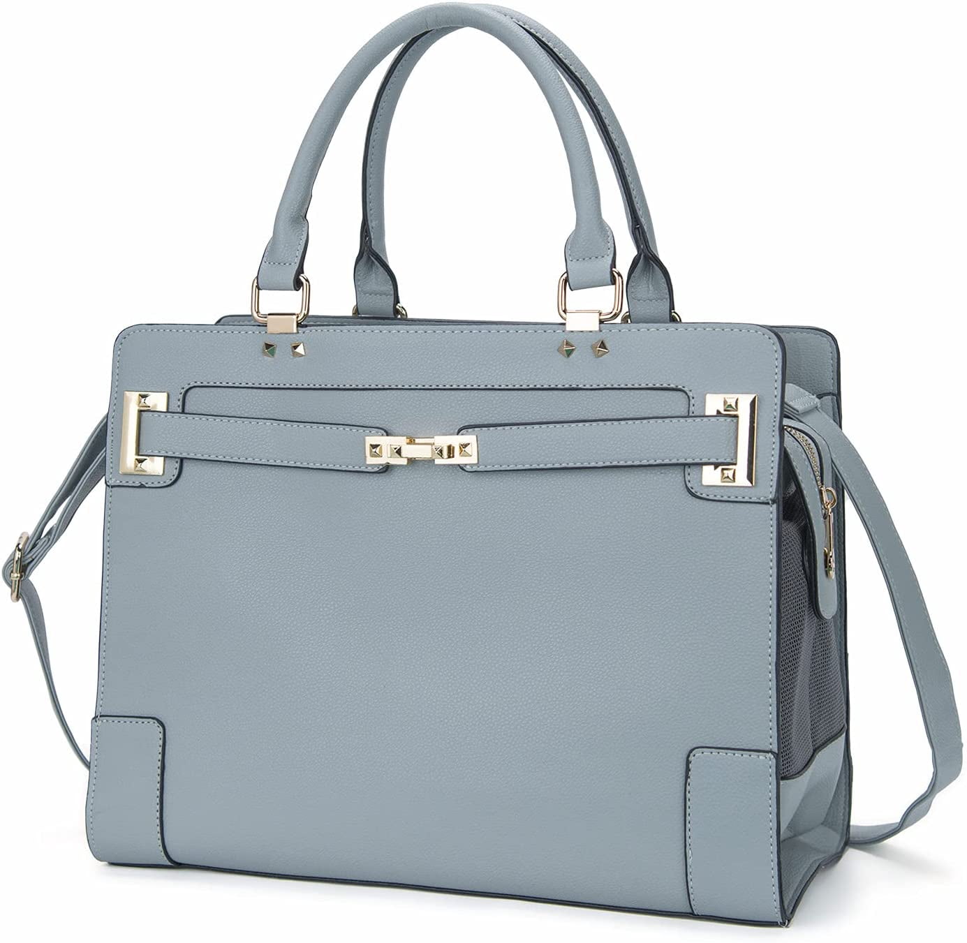 Fashion Pet Carrier Dog Cat Carrier Purse Soft-Sided Leather Handbag Pet Tote Bag for Small Dogs Puppy and Cats TSA Airline Approved (Khaki) - Image 7