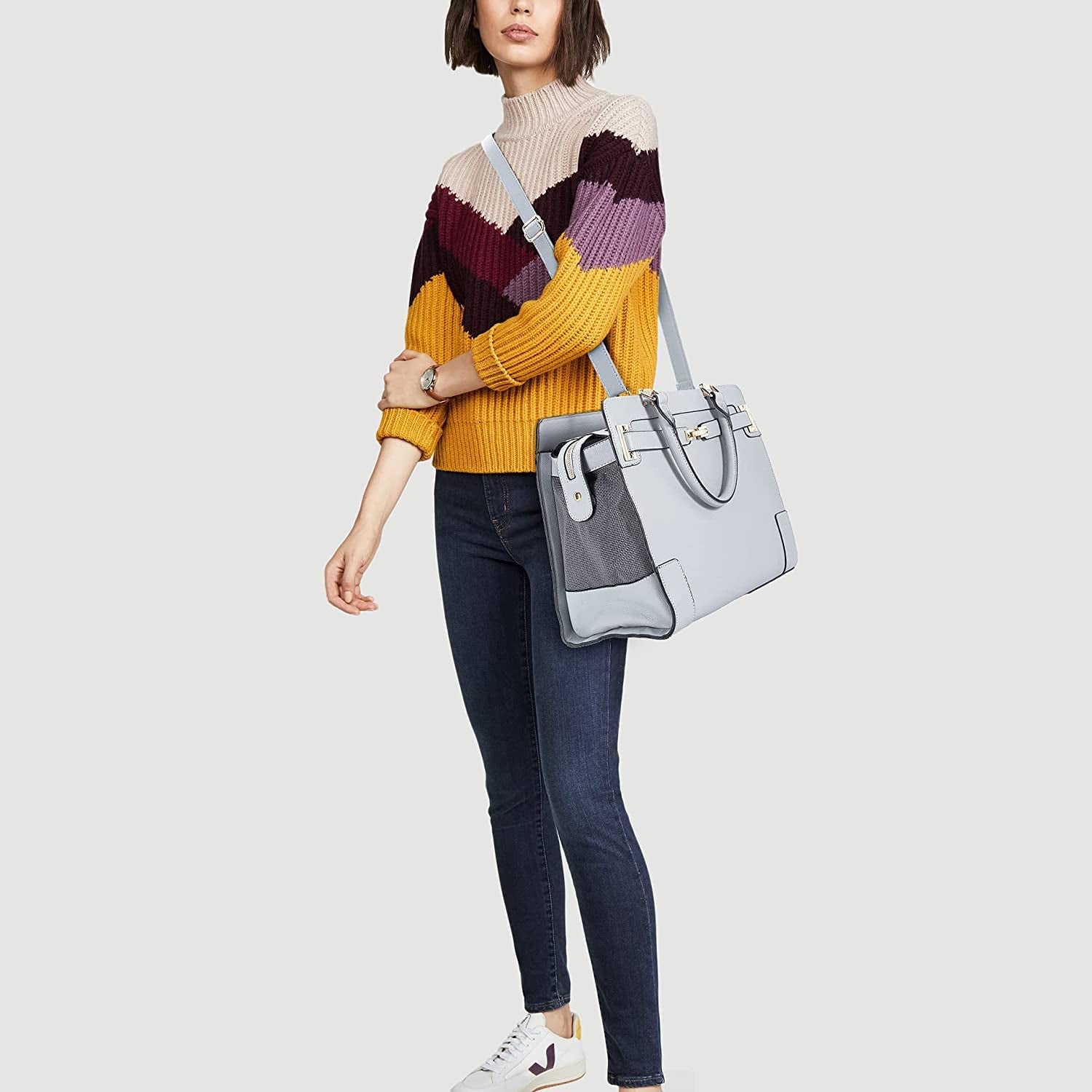 Fashion Pet Carrier Dog Cat Carrier Purse Soft-Sided Leather Handbag Pet Tote Bag for Small Dogs Puppy and Cats TSA Airline Approved (Khaki) - Image 8