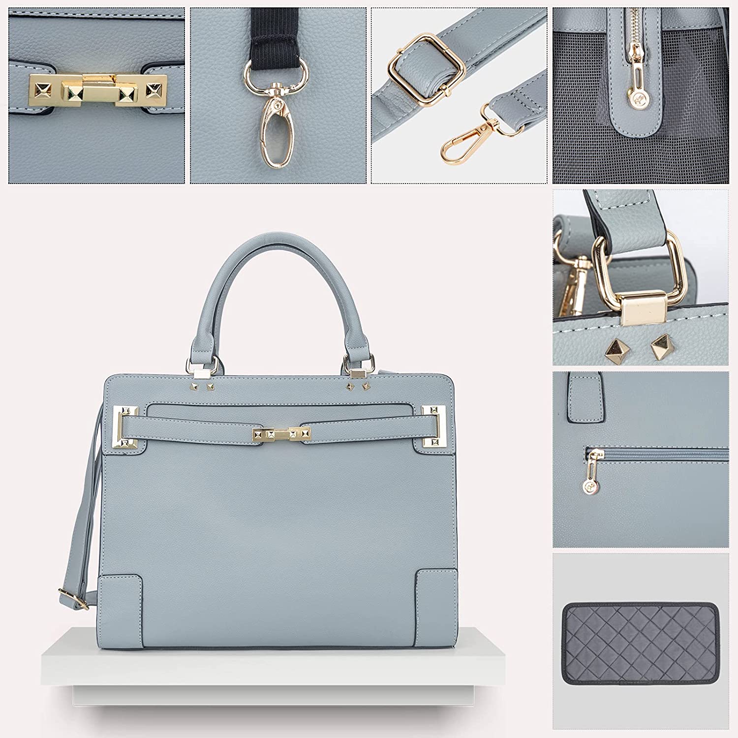 Fashion Pet Carrier Dog Cat Carrier Purse Soft-Sided Leather Handbag Pet Tote Bag for Small Dogs Puppy and Cats TSA Airline Approved (Khaki) - Image 12