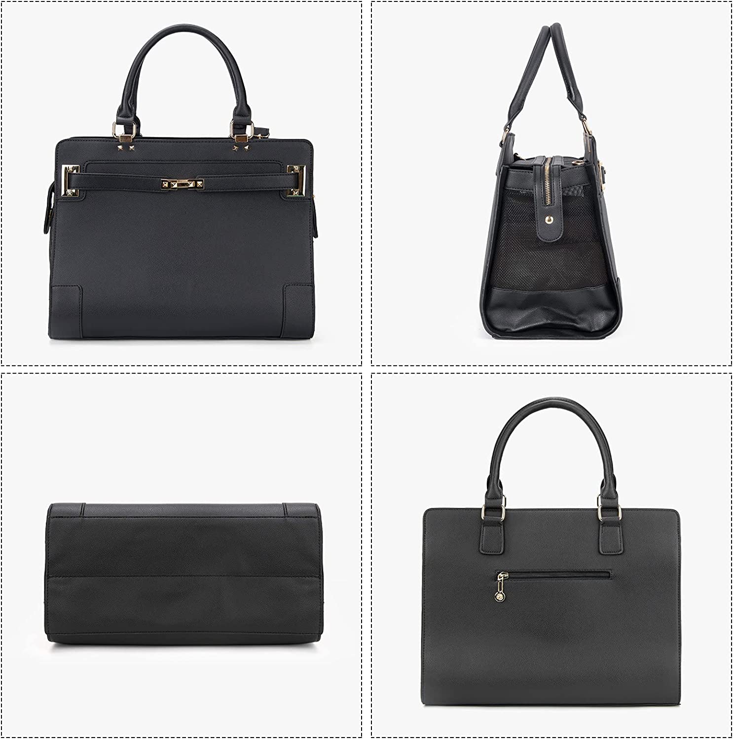 Fashion Pet Carrier Dog Cat Carrier Purse Soft-Sided Leather Handbag Pet Tote Bag for Small Dogs Puppy and Cats TSA Airline Approved (Khaki) - Image 37