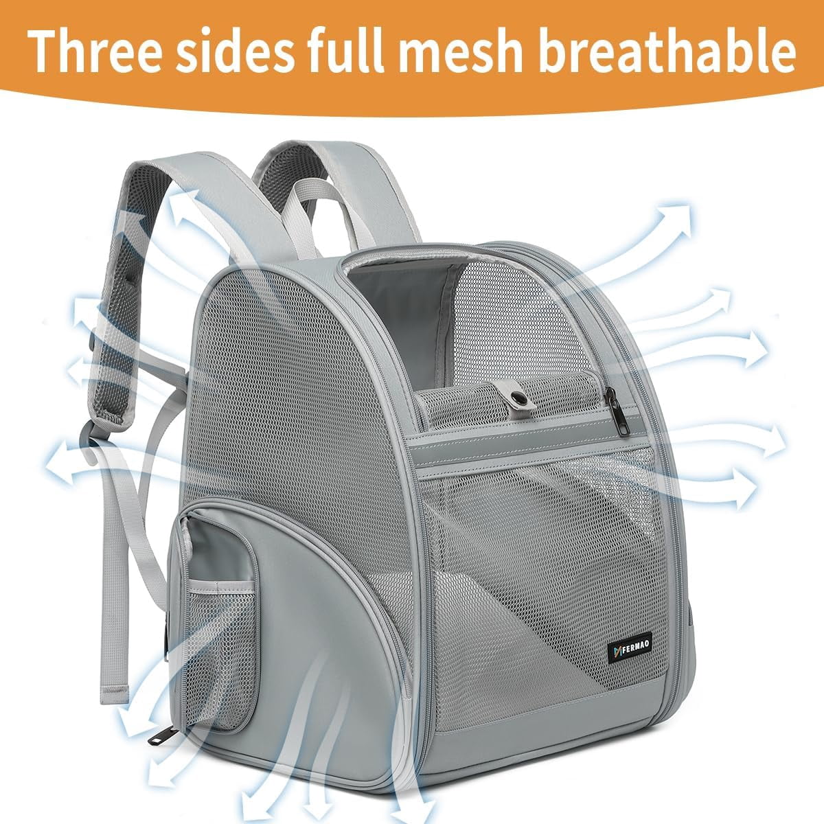 Cat Backpack Carrier,Airline Approve Carrier Backpack Small Dog and Middle Cat Puppy Kitty,Fully Breathable Mesh Desing Pet Travel Bag Up to 15 Lbs,Great for Travel Hiking Camping Outdoor(DarkGreen) - Image 2