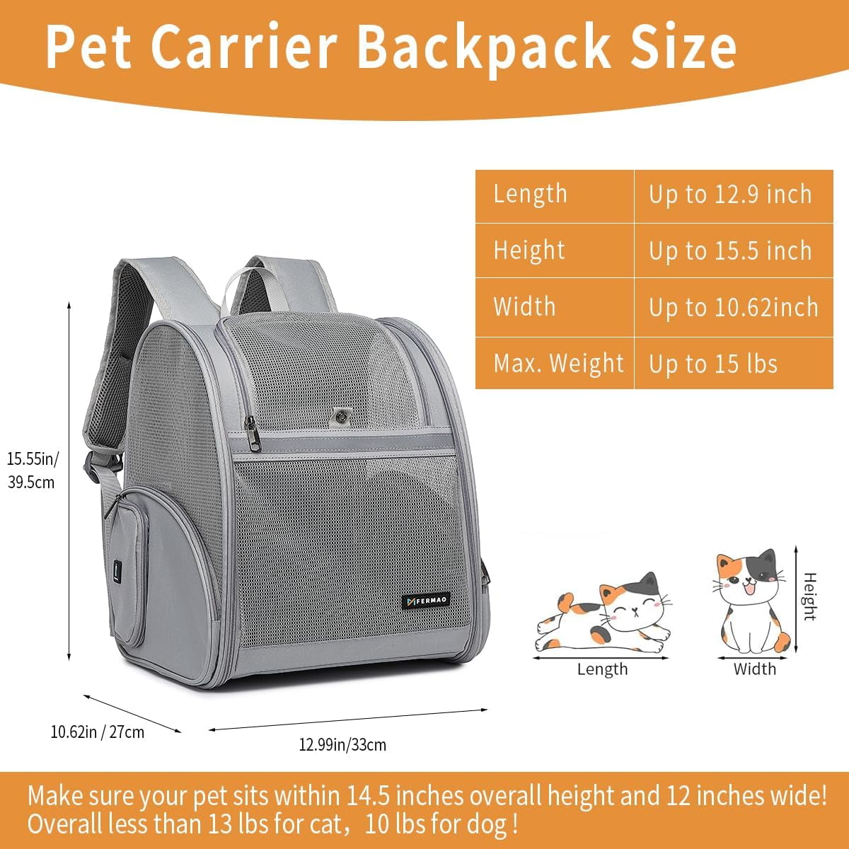 Cat Backpack Carrier,Airline Approve Carrier Backpack Small Dog and Middle Cat Puppy Kitty,Fully Breathable Mesh Desing Pet Travel Bag Up to 15 Lbs,Great for Travel Hiking Camping Outdoor(DarkGreen) - Image 5