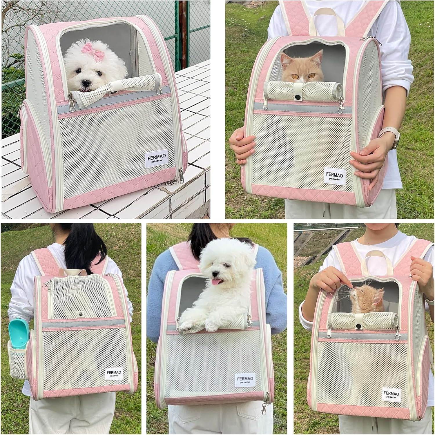 Cat Backpack Carrier,Airline Approve Carrier Backpack Small Dog and Middle Cat Puppy Kitty,Fully Breathable Mesh Desing Pet Travel Bag Up to 15 Lbs,Great for Travel Hiking Camping Outdoor(DarkGreen) - Image 20